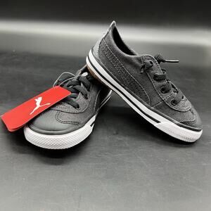 Puma Childrens Kids Youth 8C Gray Black White Tennis Shoes Lace Up